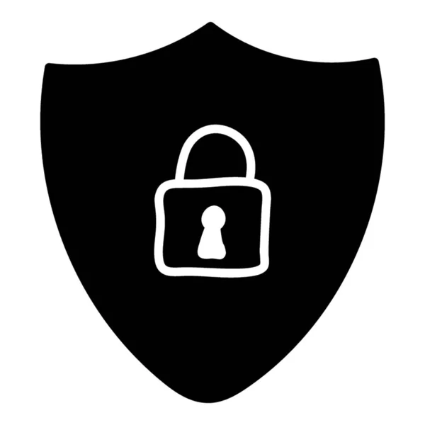 Glyphy Design Encryption Shield Icon — стоковый вектор