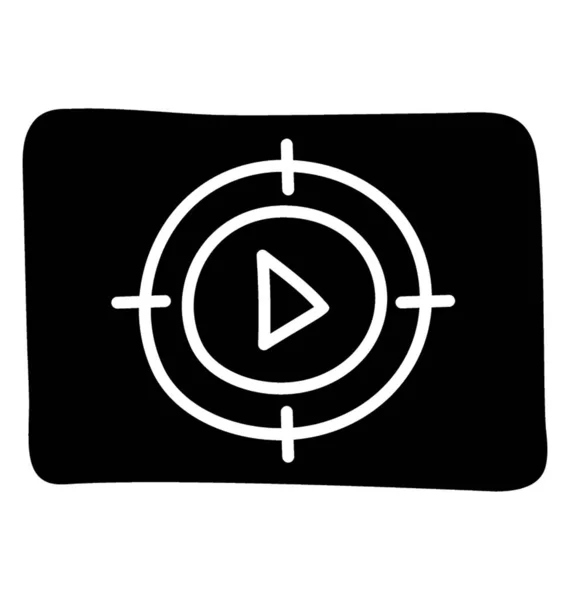 Online Video Icon Glyph Design — Stock Vector