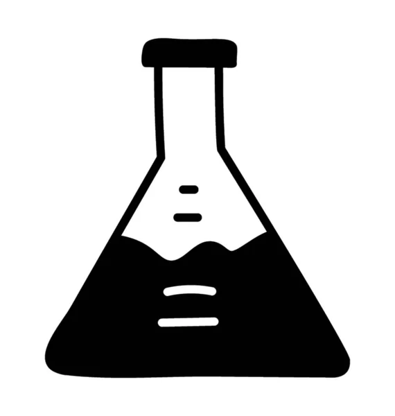Flask Icona Dell Apparecchio Laboratorio Progettazione Riempita — Vettoriale Stock