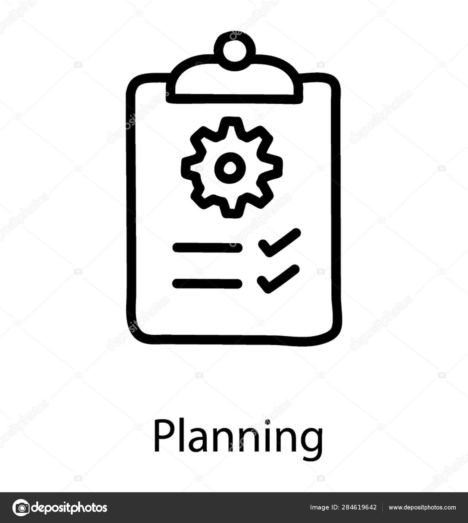 Project Planner Icon Line Vector Stock Vector by ©vectorspoint 284619642, image size:1520x1700