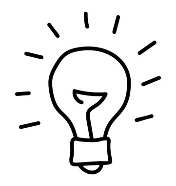 Satır tasarımında akıllı fikir simgesi.