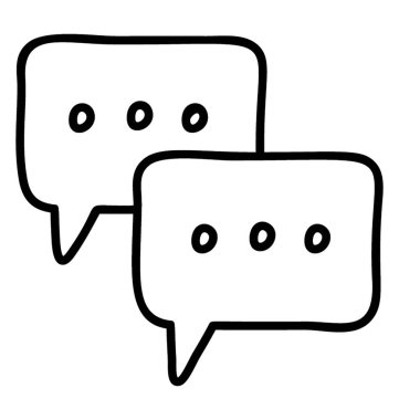 İki sohbet balonu, iletişim konsepti 