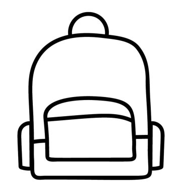 Satır tasarımında sırt çantası simgesi.