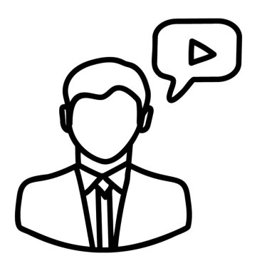 Satır tasarımında video dersi simgesi