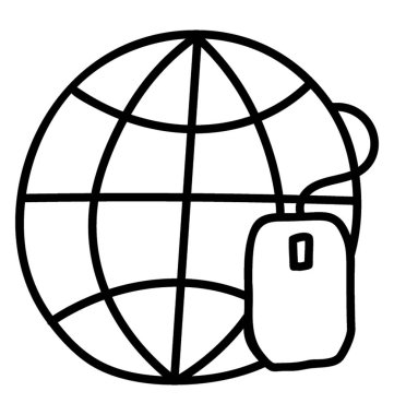 Fare ile Küre, online öğrenme simgesi.