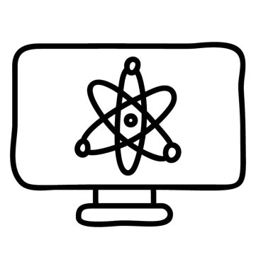 Atom monitör, online çalışma kavramı içinde.