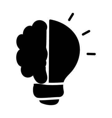 Glyph tasarımında beyin fırtınası simgesi 