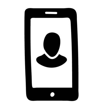 Katı tasarımda mobil kullanıcı simgesi 