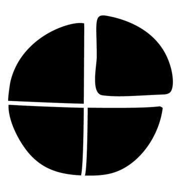 Glif tasarımında pasta grafiği simgesi.
