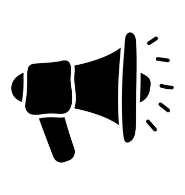 Megafon tasarımının glifleri simgesi 