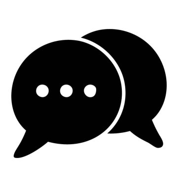 Beyaz arkaplanda sohbet simgesi izole edildi 