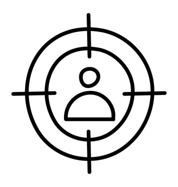 Satır tasarımında hedef müşteri simgesi 