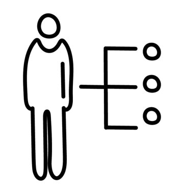 Satır tasarımında organizasyon hiyerarşisi simgesi 