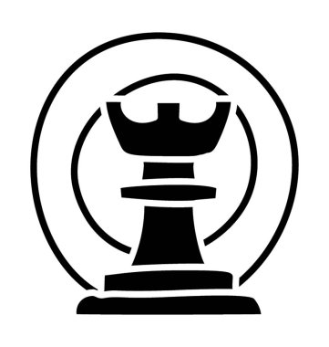 Katı tasarımda satranç strateji simgesi 