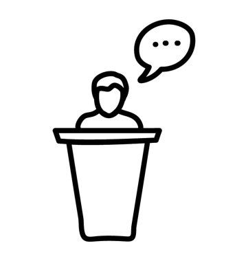 Satır tasarımında genel konferans simgesi 