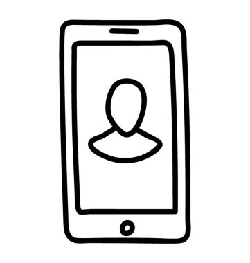 Satır tasarımında mobil kullanıcı simgesi 