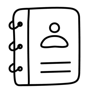 Satır tasarımında kişi defteri simgesi