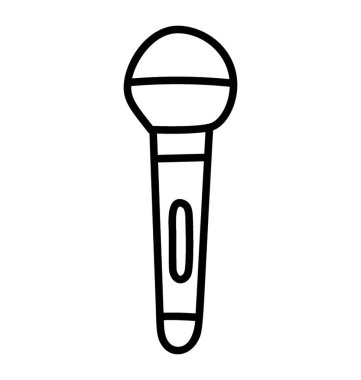 Satır tasarımında el mikrofonu simgesi 