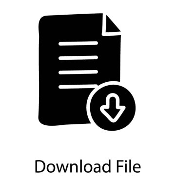 Aşağı ok, dosya indirme simgesi ile dosya.