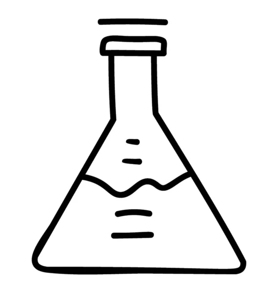 弗拉斯克 实验室仪器图标在生产线设计 — 图库矢量图片