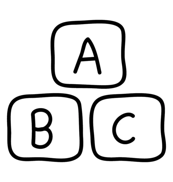 线设计中 Abc 块的图标 — 图库矢量图片