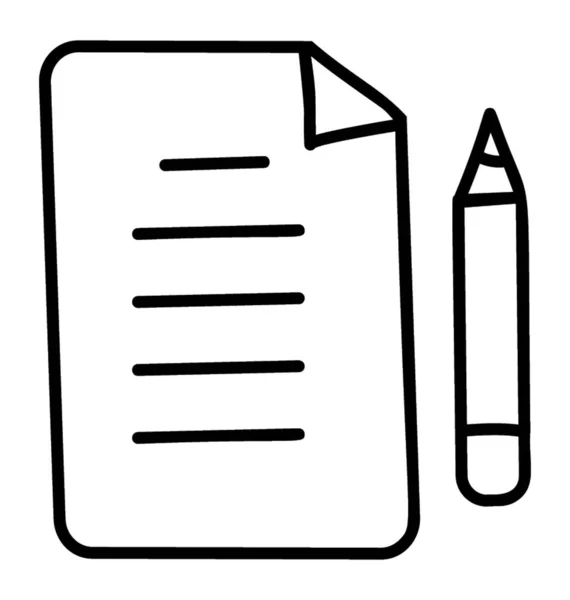 Papier Mit Bleistift Schreibkonzept — Stockvektor