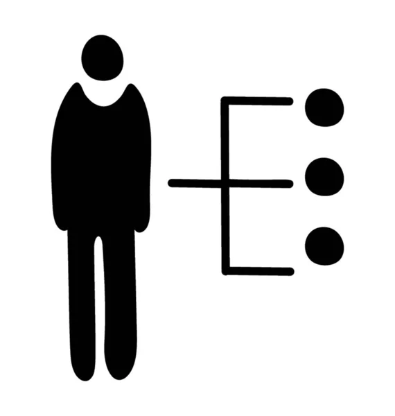 Organisationshierarchie Symbol Glyphen Design — Stockvektor