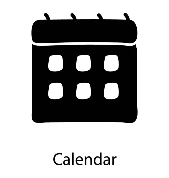 Symbol Des Kalenders Glyphen Design — Stockvektor