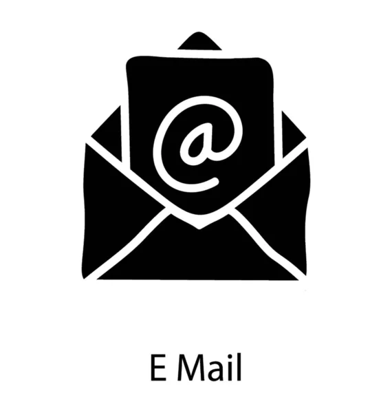 Εικονίδιο Ηλεκτρονικού Ταχυδρομείου Στερεά Σχεδίαση — Διανυσματικό Αρχείο