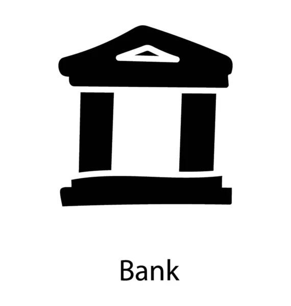 Een Kolommen Bouw Architectuur Bank Gebouw — Stockvector
