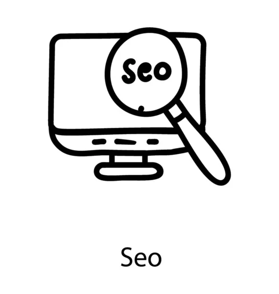 Ícone Análise Seo Design Linha — Vetor de Stock