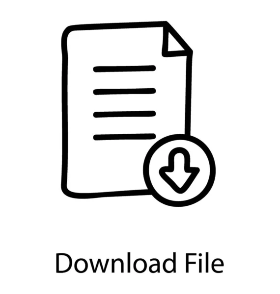 下向き矢印付きのファイル ファイルダウンロードアイコン — ストックベクタ