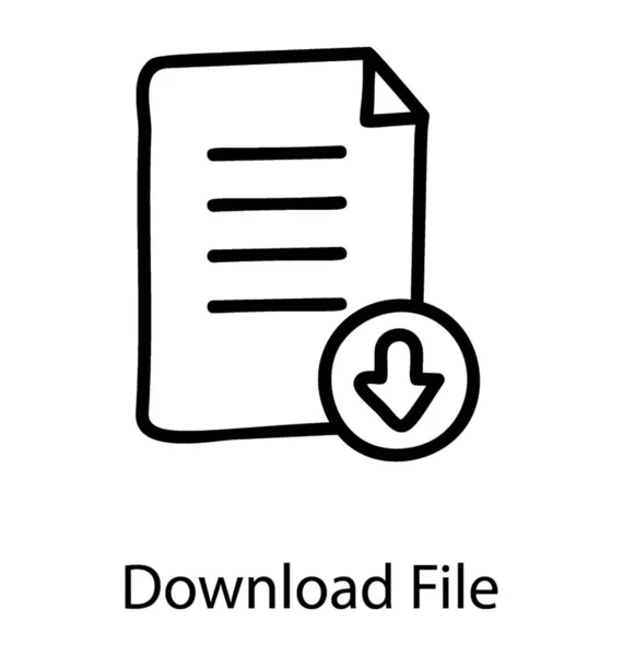 Archivo Con Flecha Hacia Abajo Icono Descarga Archivos — Archivo Imágenes Vectoriales
