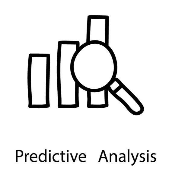 Line Design Data Analysis Icon — Stock Vector