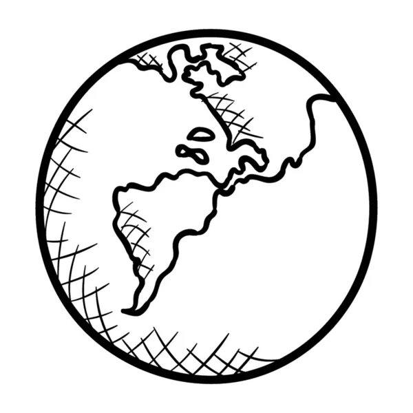 Icône Globe Dans Vecteur Doodle — Image vectorielle