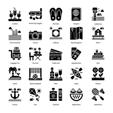 Plaj katı vektör tasarımları paketi projenizi daha çekici görseller yapmak için burada. Kullanılabilir simgeler daha çekici ve kullanımı kolaydır. İndirmekeyfini çıkarın!