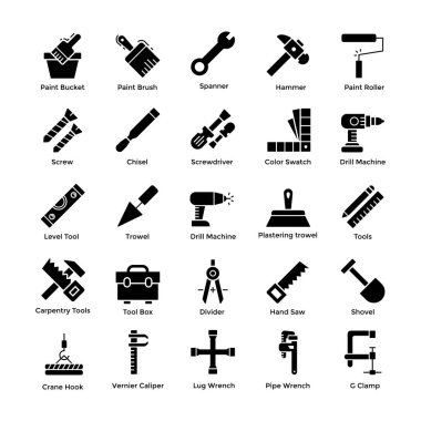 Burada 50 vektöroluşan tamir araçları simgeleri bir pakettir. Tasarım projeleriniz için yaratıcı olarak tasarlanmış öğelerin kullanımı kolay.