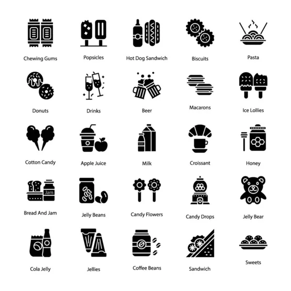 Kunstmatige Intelligentie Solid Icons Set Hier Ontwerp Project Interessanter Charmant — Stockvector