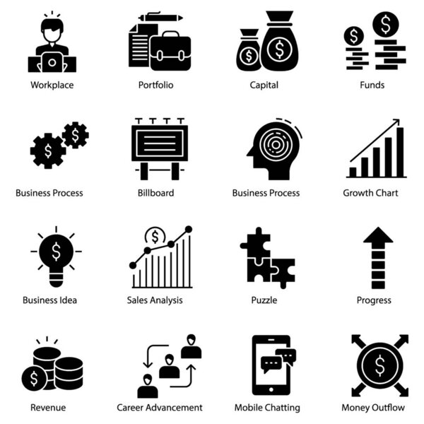 Entrepreneur icons pack in filled design is here. All icons are highly customized to meet your needs. Completely editable and easy to download.