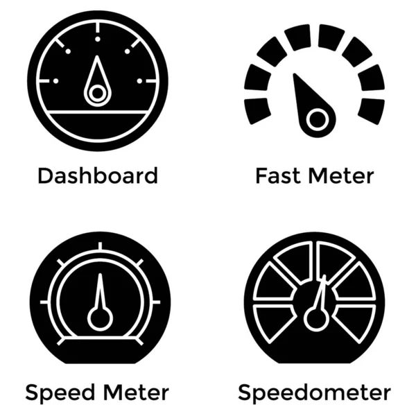 Conjunto Vetores Cheios Velocímetro Aqui Retratando Visuais Diversos Estilos Diferentemente —  Vetores de Stock