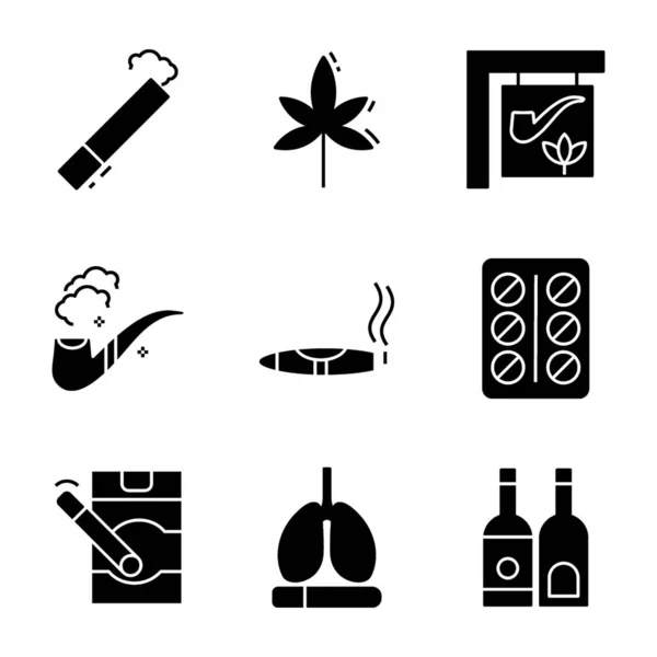 Tobacco Vectors Pack Filled Design Here All Icons Highly Customized — Stock Vector