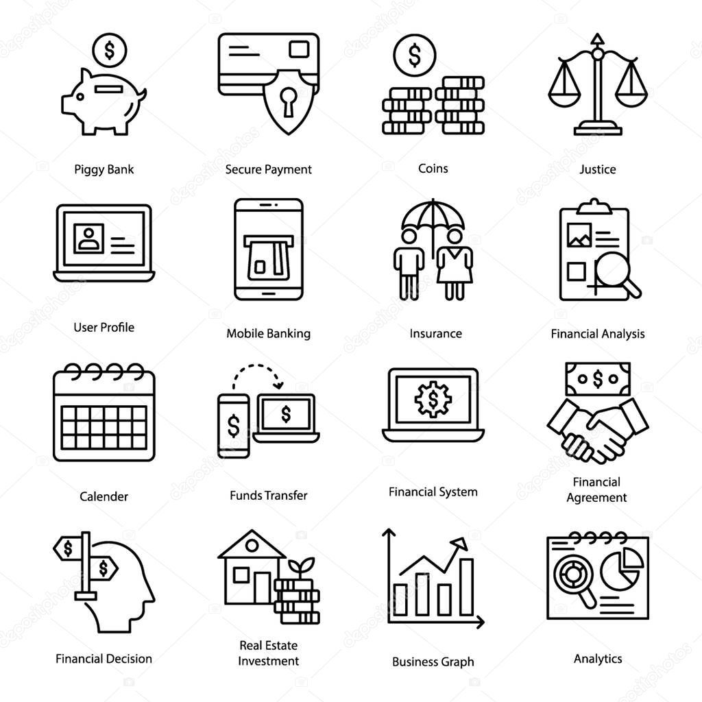 Finance line vectors  pack having line icons in editable form. Grab this pack if you have any kind of related upcoming projects