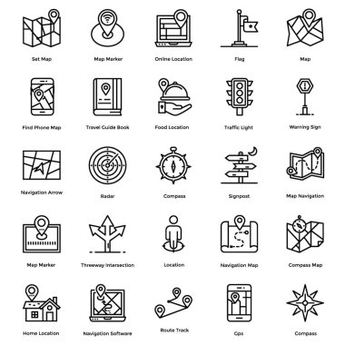 En iyi navigasyon, harita ve yön çizgisi simgeleri paketi, projenizi daha çekici ve çekici hale getirmek için görselleri resmetmektir. Değiştirilebilir vektörler sizin için burada. Sadece tut ve şimdi kullan.!