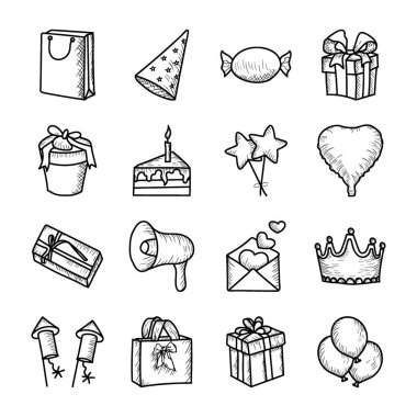 Doğum günü partisi doodle simgeler paketi gününüzü fantabulous yapmak için burada. Editable vektörler sadece almak ve projeniz için kullanmak için burada. 