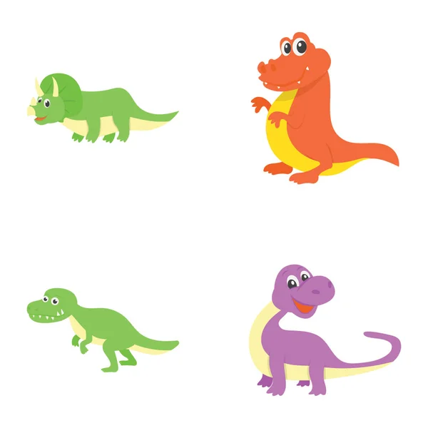 Here Much Variety Cute Dinosaurs Flat Vectors Pack Hold Use — Stock Vector