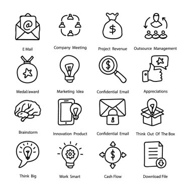 Burada satır tasarımı proje yönetimi simgeleri bir pakettir. Bu küme ihtiyacınıza göre değiştirilebilir. Bu yüzden, bu paketi tutun ve kullanın.