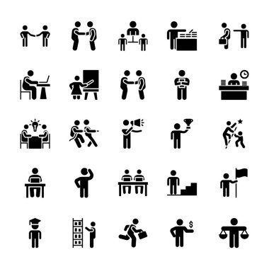 İş adamları simgeleri set burada sağlam tasarım. Yaratıcı olarak tasarlanmış öğeler düzeltilebilir ve kullanımı kolaydır. 