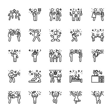 Parti ve kutlama satırları, ilgili herhangi bir alana indirmek ve sığdırmak için farklı jestlere sahip paketi. İndirmekeyfini çıkarın! 