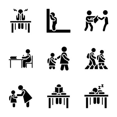 Okul öğrencileri simgeleri okul ile ilgili kavramların katı pictogramlar ile zenginleştirilmiş bu paket bir göz atın. Kurulumu ve kullanımı kolay olan bu muhteşem setiçin gidin. 