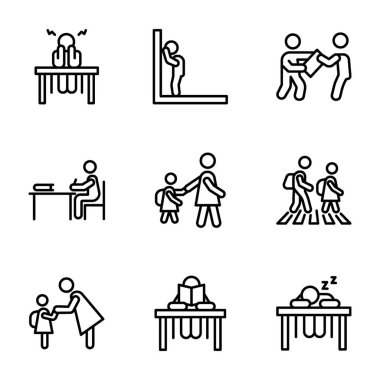 Okul öğrencileri simgeleri okul ile ilgili kavramların katı pictogramlar ile zenginleştirilmiş bu paket bir göz atın. Kurulumu ve kullanımı kolay olan bu muhteşem setiçin gidin. 